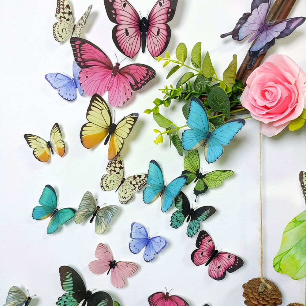 Art And Craft For Nursery - Sztuczne motyle – naklejki na ścianę