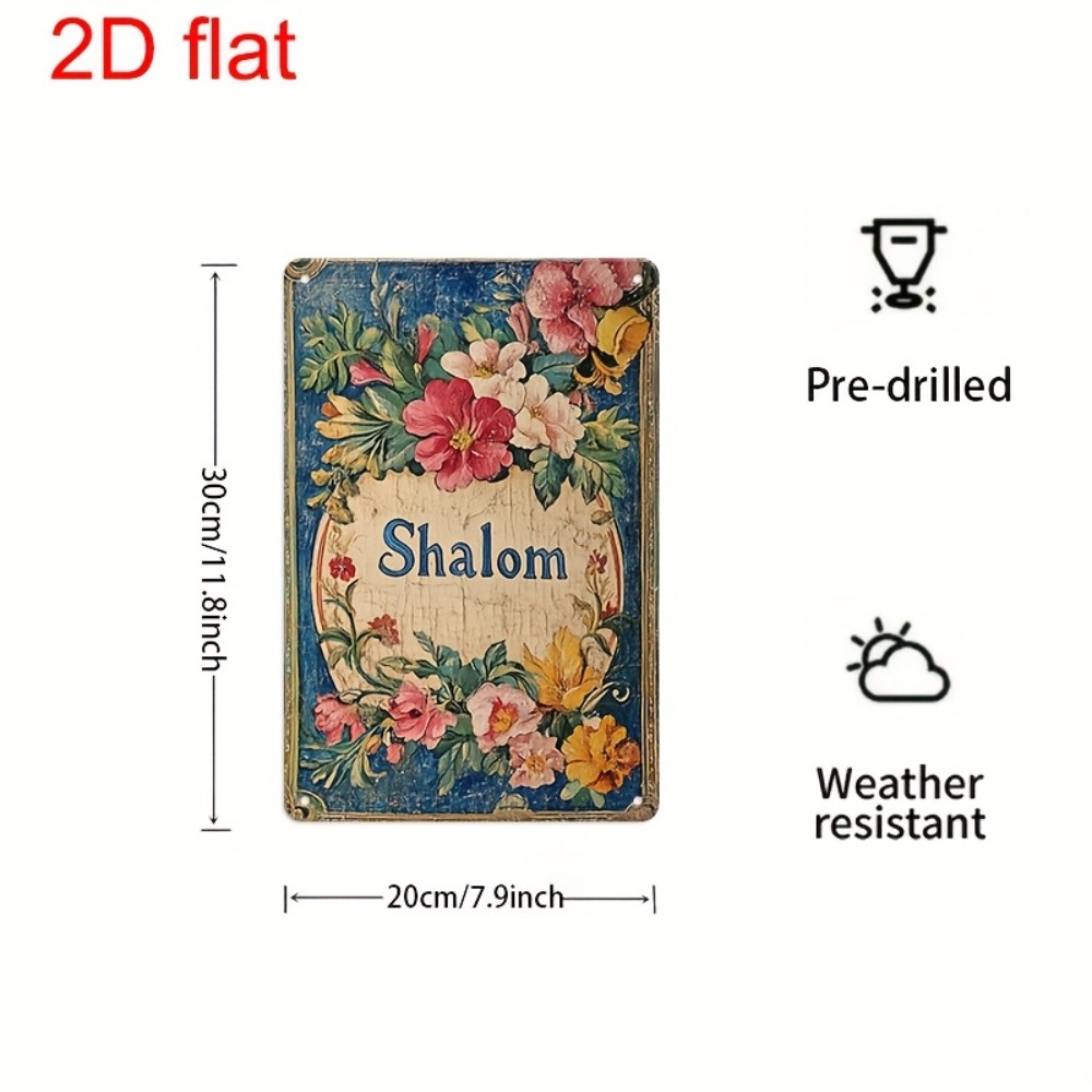 Art & Craft Paper For Kids - CIFBUY Vintage Floral Shalom Aluminiowa Dekoracja